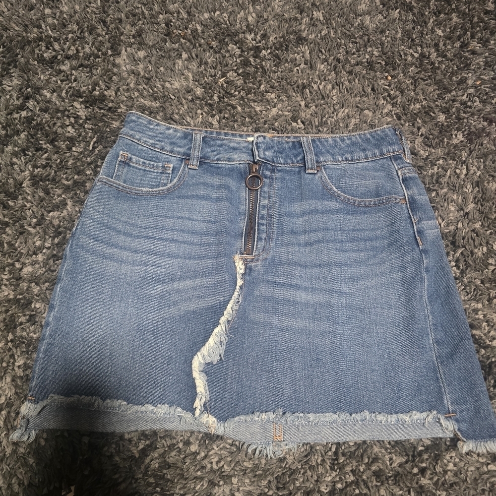 PacSun Blue Mini Skirt with Slit for Casual Wear